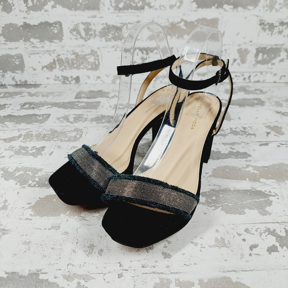 New PELLE MODA Ames Black Leather Ankle Strap Platform Sandal V804 - Picture 2 of 14